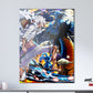 Anime Town Creations Metal Poster One Piece Luffy Gear 5 vs Kaido 11" x 17" Home Goods - Anime One Piece Metal Poster