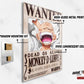 Anime Town Creations Metal Poster One Piece Luffy Gear 5 Wanted 11" x 17" Home Goods - Anime One Piece Metal Poster