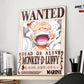Anime Town Creations Metal Poster One Piece Luffy Gear 5 Wanted 16" x 24" Home Goods - Anime One Piece Metal Poster