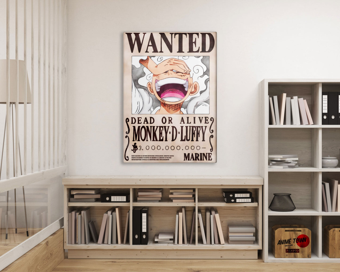 Anime Town Creations Metal Poster One Piece Luffy Gear 5 Wanted 16" x 24" Home Goods - Anime One Piece Metal Poster