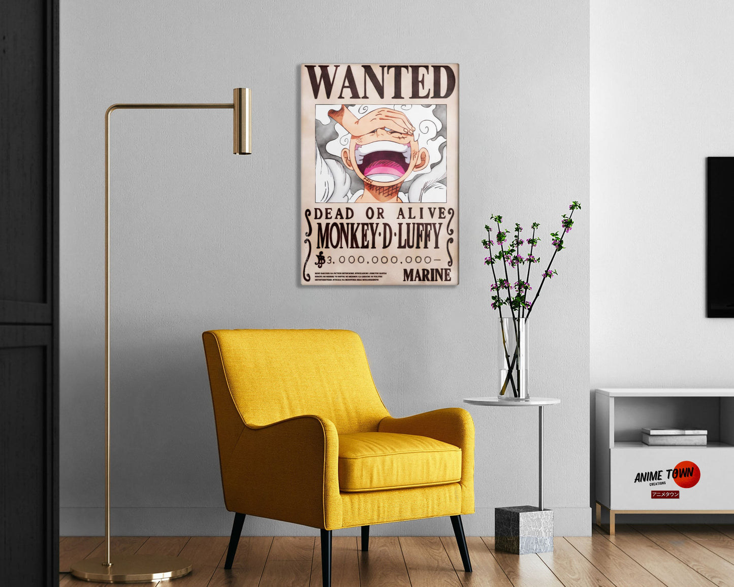 Anime Town Creations Metal Poster One Piece Luffy Gear 5 Wanted 24" x 36" Home Goods - Anime One Piece Metal Poster