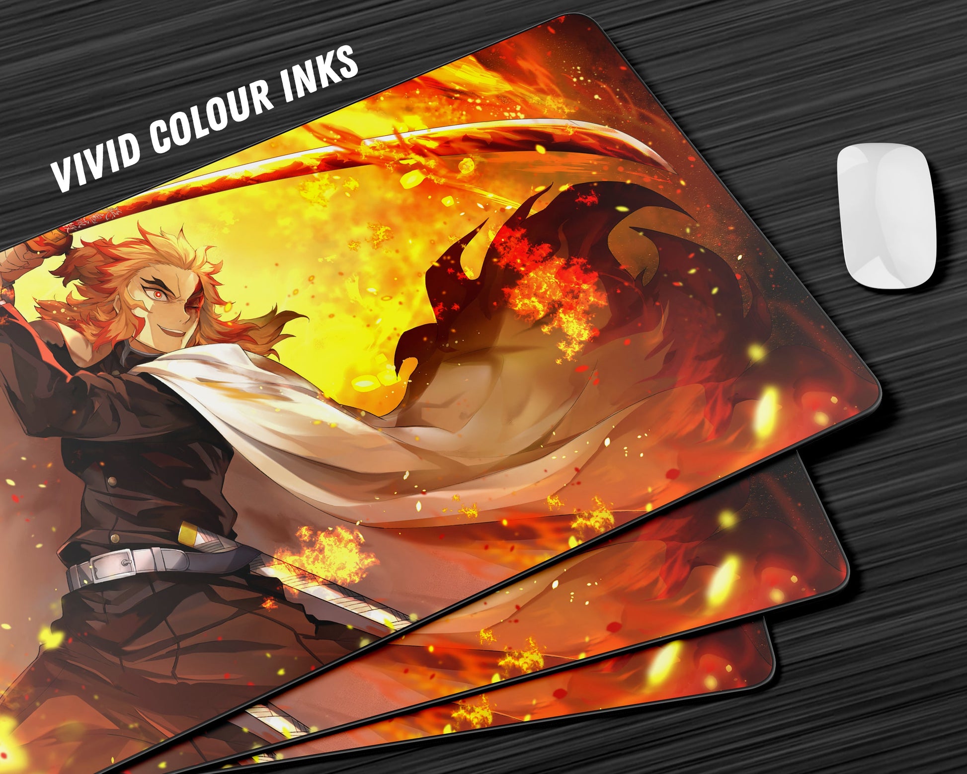 Anime Town Creations Mouse Pad Demon Slayer Rengoku Flames Gaming Mouse Pad Accessories - Anime Demon Slayer Gaming Mouse Pad