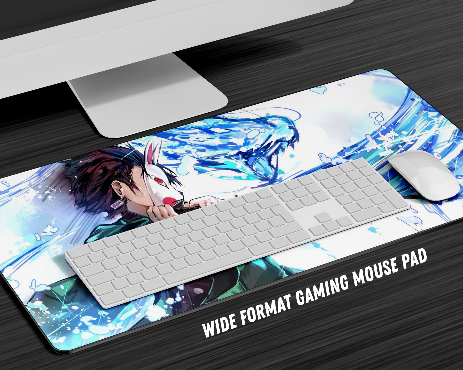 Anime Town Creations Mouse Pad Demon Slayer Tanjiro Water Breathing Style Gaming Mouse Pad Accessories - Anime Demon Slayer Gaming Mouse Pad