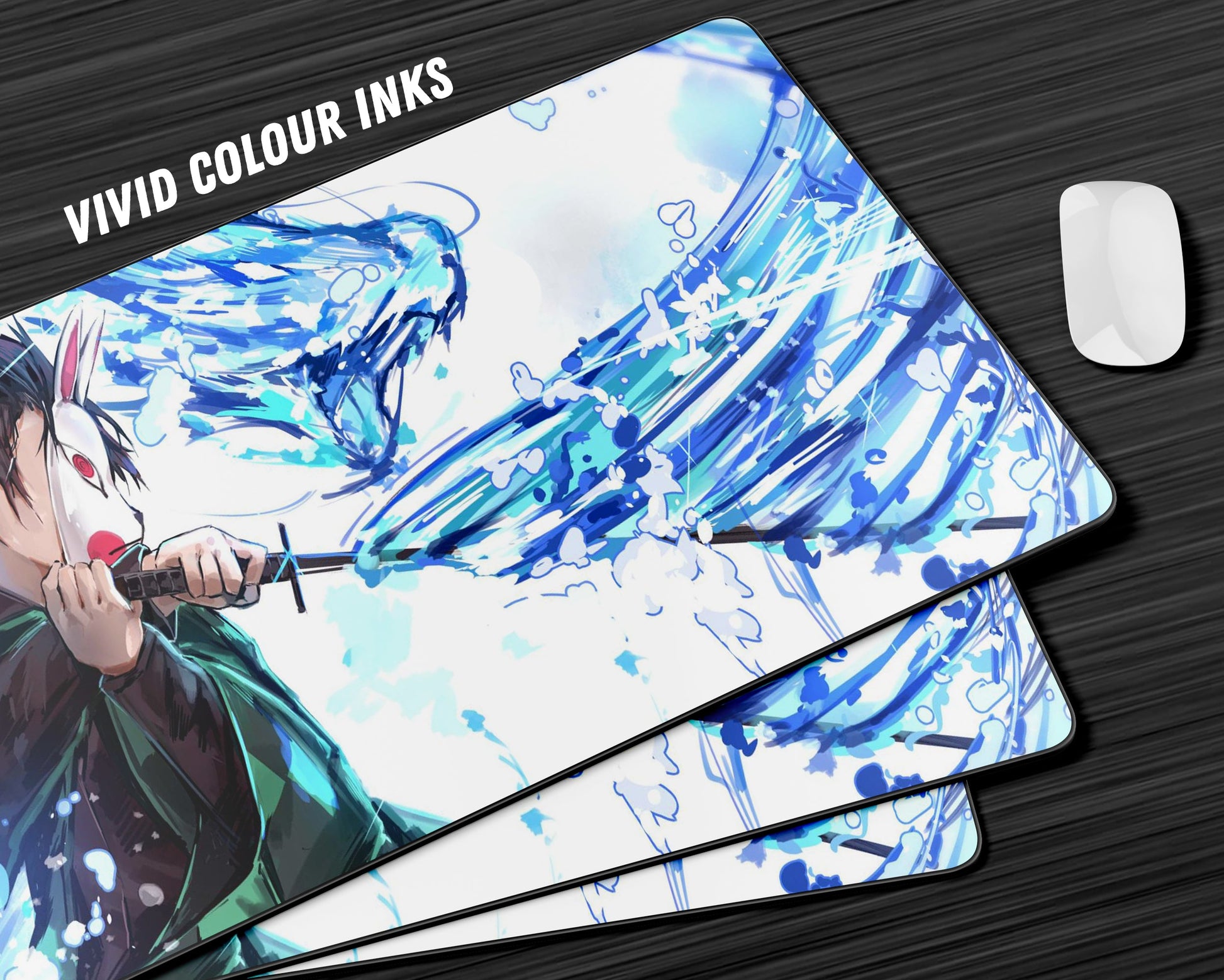Anime Town Creations Mouse Pad Demon Slayer Tanjiro Water Breathing Style Gaming Mouse Pad Accessories - Anime Demon Slayer Gaming Mouse Pad
