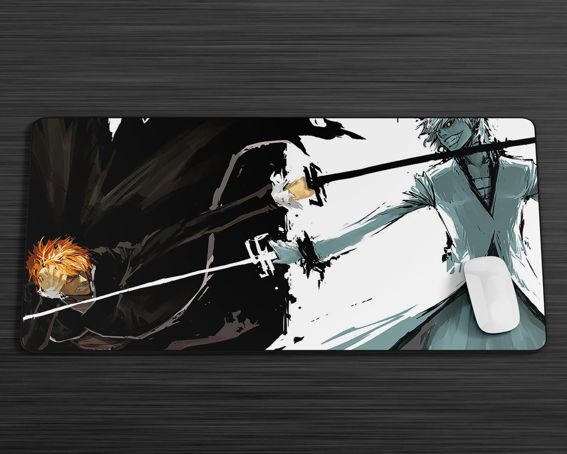 Anime Town Creations Mouse Pad Bleach Ichigo vs Zangetsu Black Gaming Mouse Pad Accessories - Anime Bleach Gaming Mouse Pad
