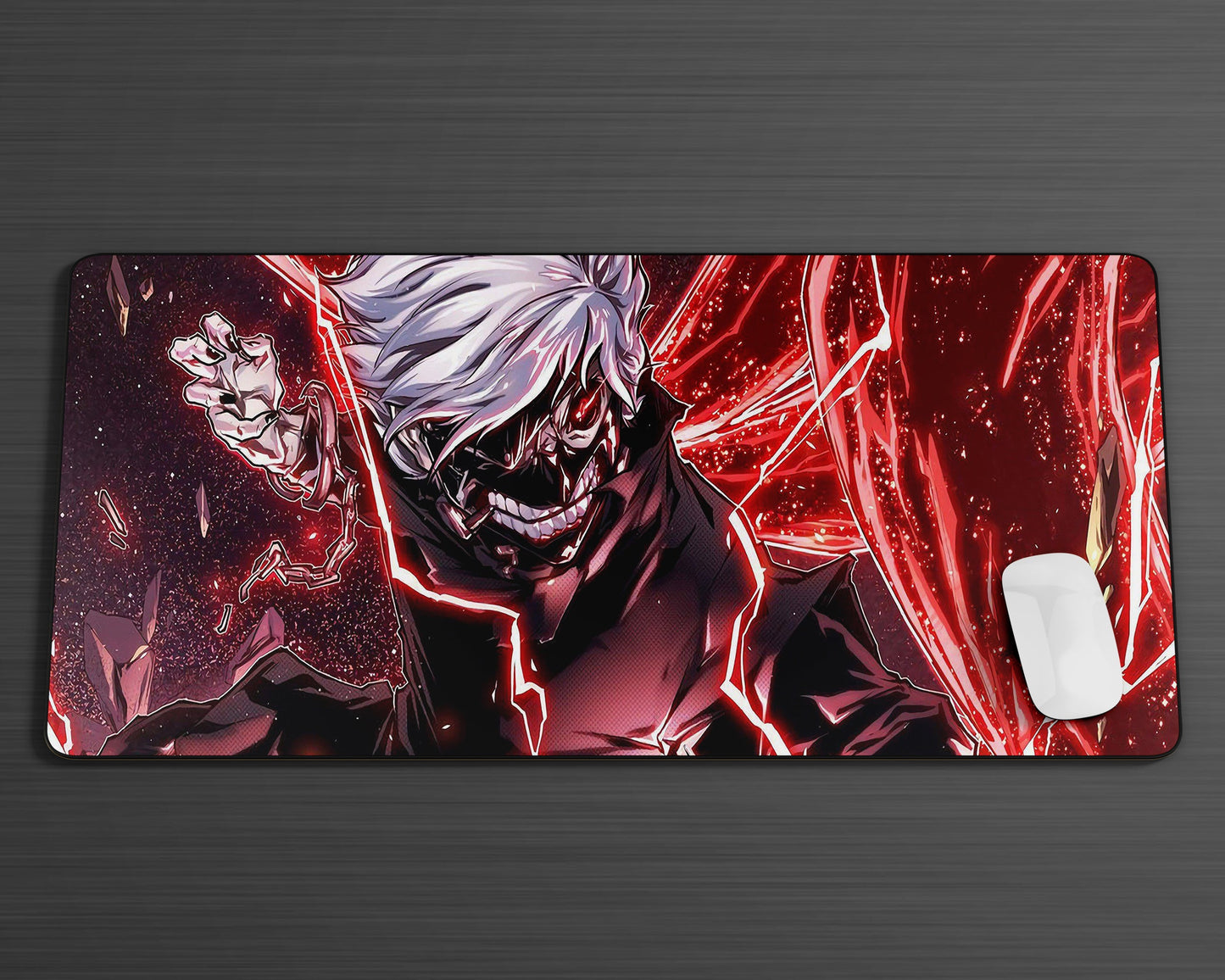 Anime Town Creations Mouse Pad Tokyo Ghoul Ken Kaneki Lightning Gaming Mouse Pad Accessories - Anime Tokyo Ghoul Gaming Mouse Pad