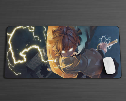 Anime Town Creations Mouse Pad Demon Slayer Zenitsu Lightning Gaming Mouse Pad Accessories - Anime Demon Slayer Gaming Mouse Pad