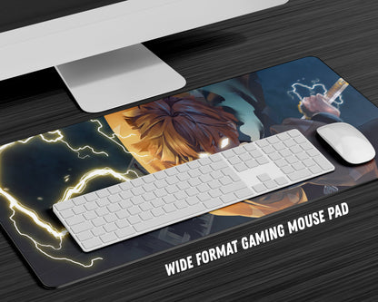 Anime Town Creations Mouse Pad Demon Slayer Zenitsu Lightning Gaming Mouse Pad Accessories - Anime Demon Slayer Gaming Mouse Pad