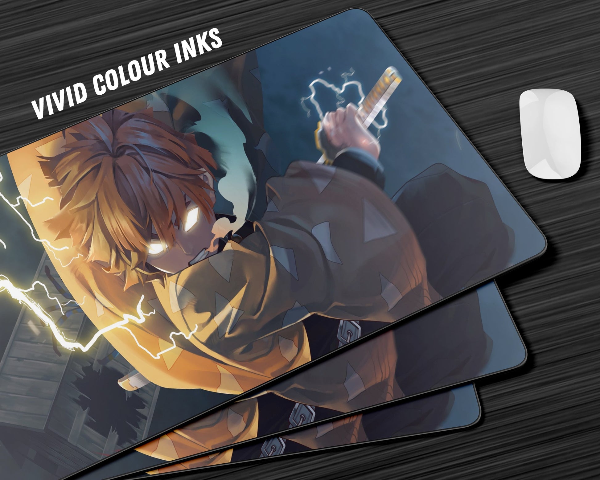 Anime Town Creations Mouse Pad Demon Slayer Zenitsu Lightning Gaming Mouse Pad Accessories - Anime Demon Slayer Gaming Mouse Pad