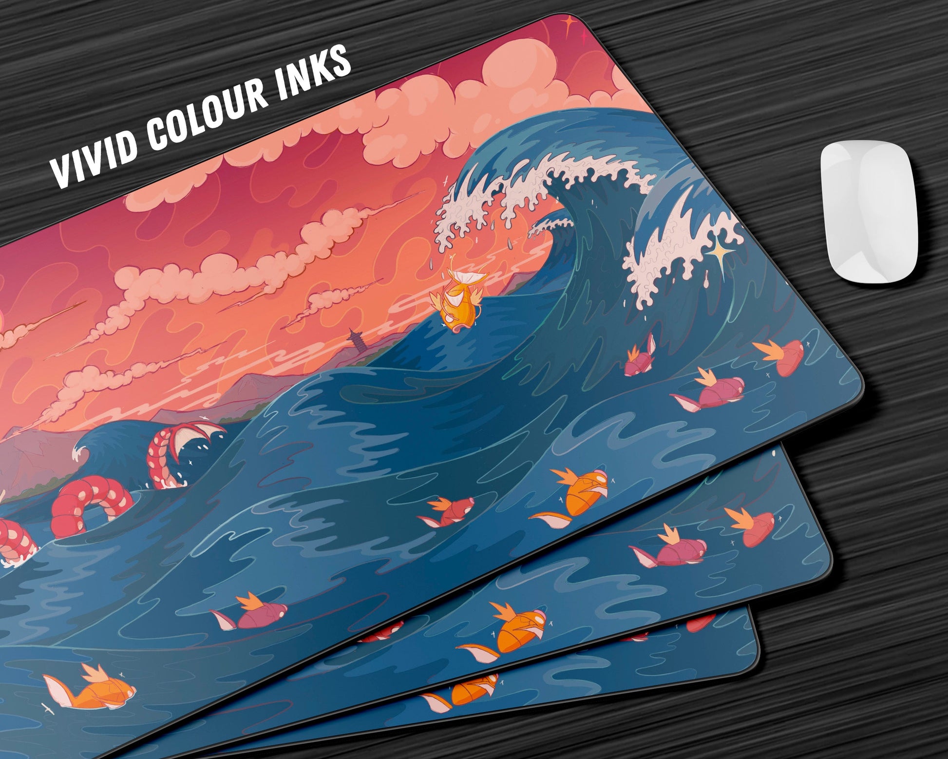 Anime Town Creations Mouse Pad Gyarados Dragon Rage Waves Gaming Mouse Pad Accessories - Anime Pokemon Gaming Mouse Pad