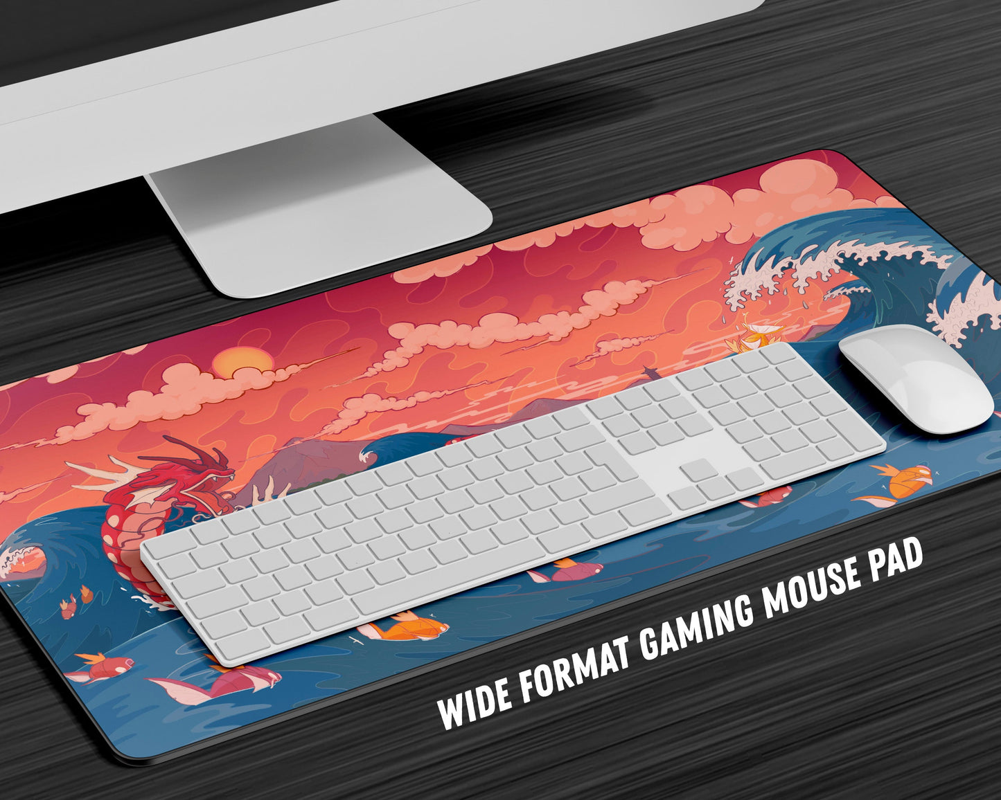 Anime Town Creations Mouse Pad Gyarados Dragon Rage Waves Gaming Mouse Pad Accessories - Anime Pokemon Gaming Mouse Pad