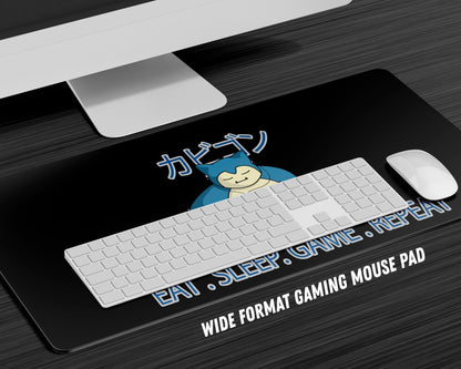 Anime Town Creations Mouse Pad Snorlax Eat Sleep Game Repeat Gaming Mouse Pad Accessories - Anime Pokemon Gaming Mouse Pad