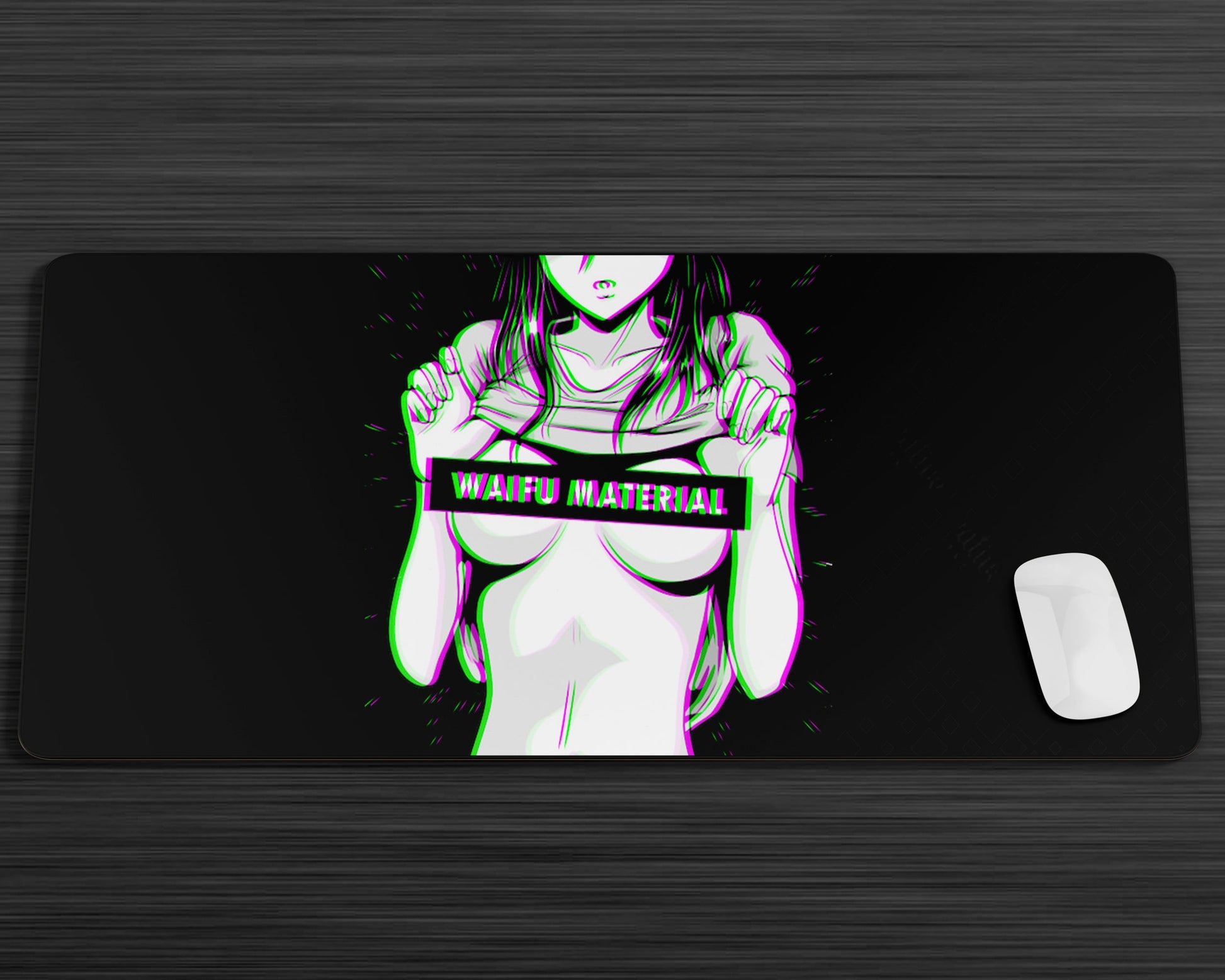 Anime Town Creations Mouse Pad Waifu Glitch Gaming Mouse Pad Accessories - Anime 18+ Gaming Mouse Pad