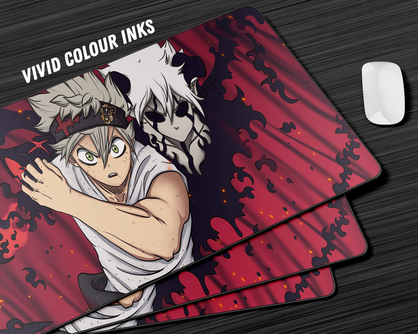 Anime Town Creations Mouse Pad Black Clover Asta Red Gaming Mouse Pad Accessories - Anime Black Clover Gaming Mouse Pad
