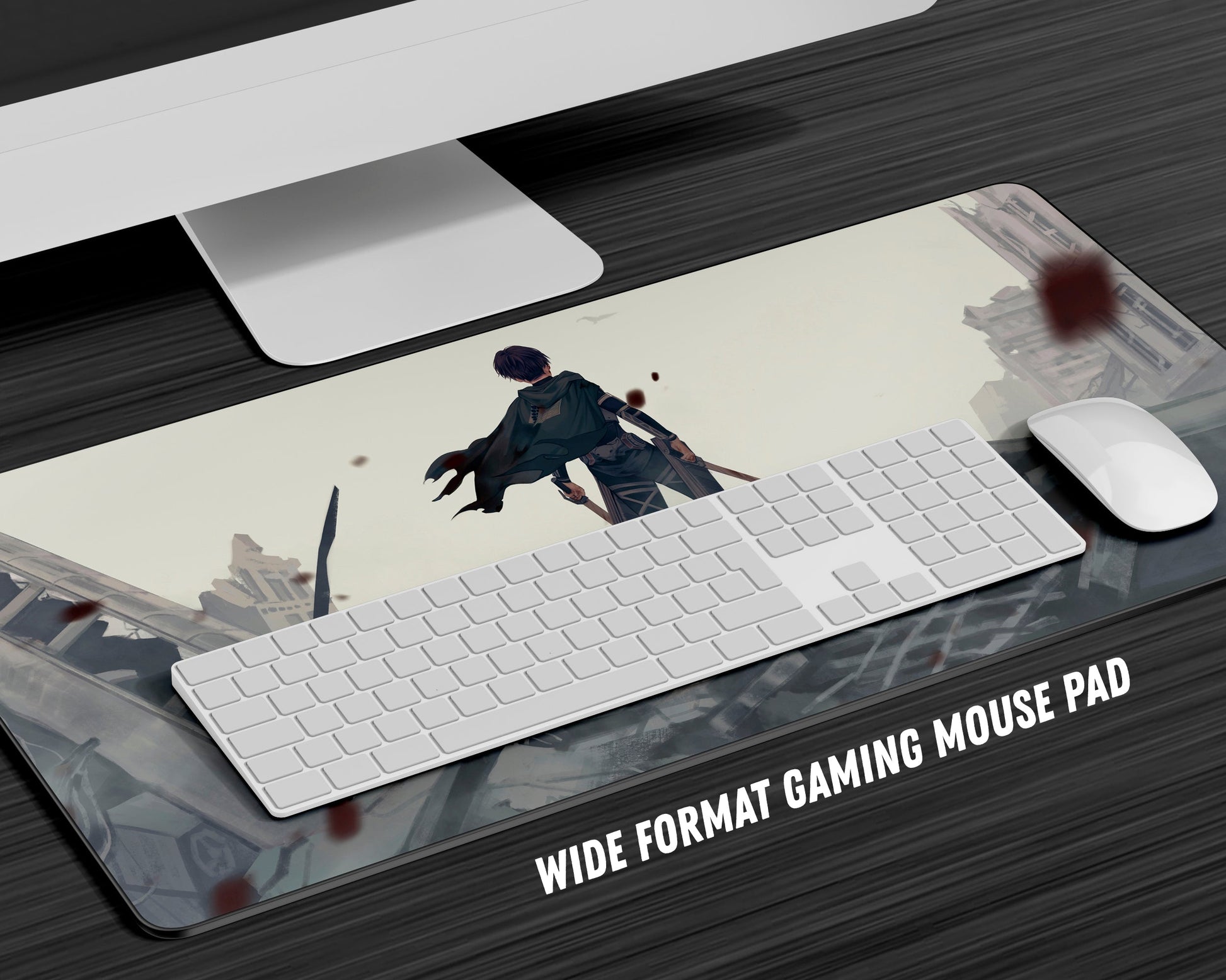 Anime Town Creations Mouse Pad Attack on Titan Levi Ackerman Back Gaming Mouse Pad Accessories - Anime Attack on Titan Gaming Mouse Pad