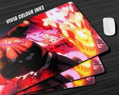 Anime Town Creations Mouse Pad Demon Slayer Tanjiro Sun Breathing Flames Gaming Mouse Pad Accessories - Anime Demon Slayer Gaming Mouse Pad