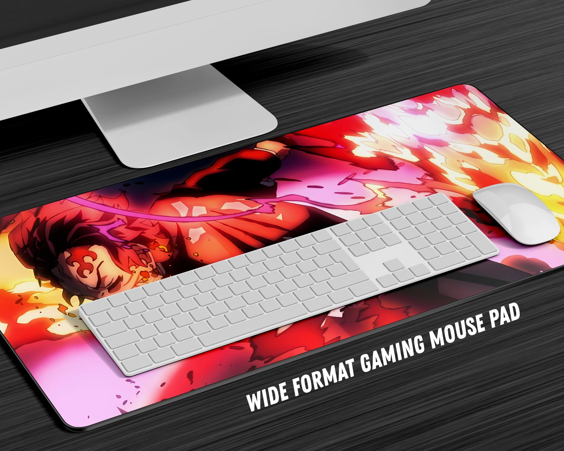 Anime Town Creations Mouse Pad Demon Slayer Tanjiro Sun Breathing Flames Gaming Mouse Pad Accessories - Anime Demon Slayer Gaming Mouse Pad