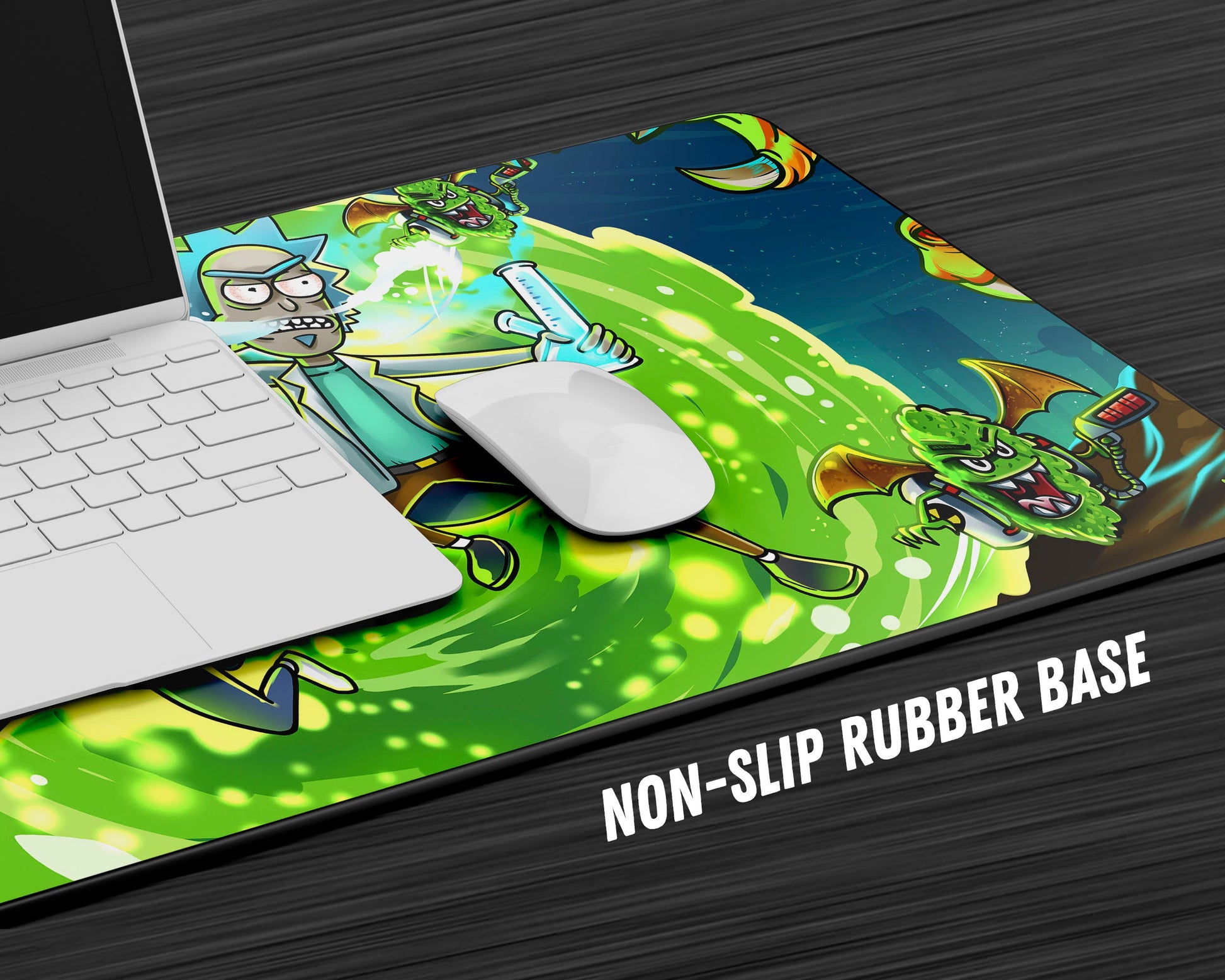 Anime Town Creations Mouse Pad Rick and Morty Portal Time Gaming Mouse Pad Accessories - Anime Rick and Morty Gaming Mouse Pad