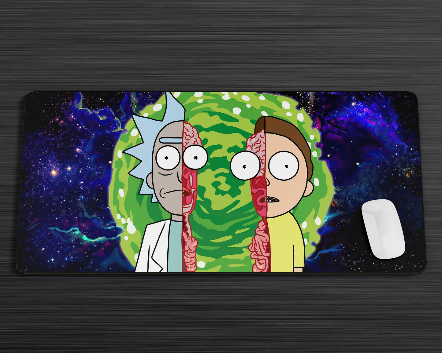 Anime Town Creations Mouse Pad Rick and Morty Portal Split Gaming Mouse Pad Accessories - Anime Rick and Morty Gaming Mouse Pad