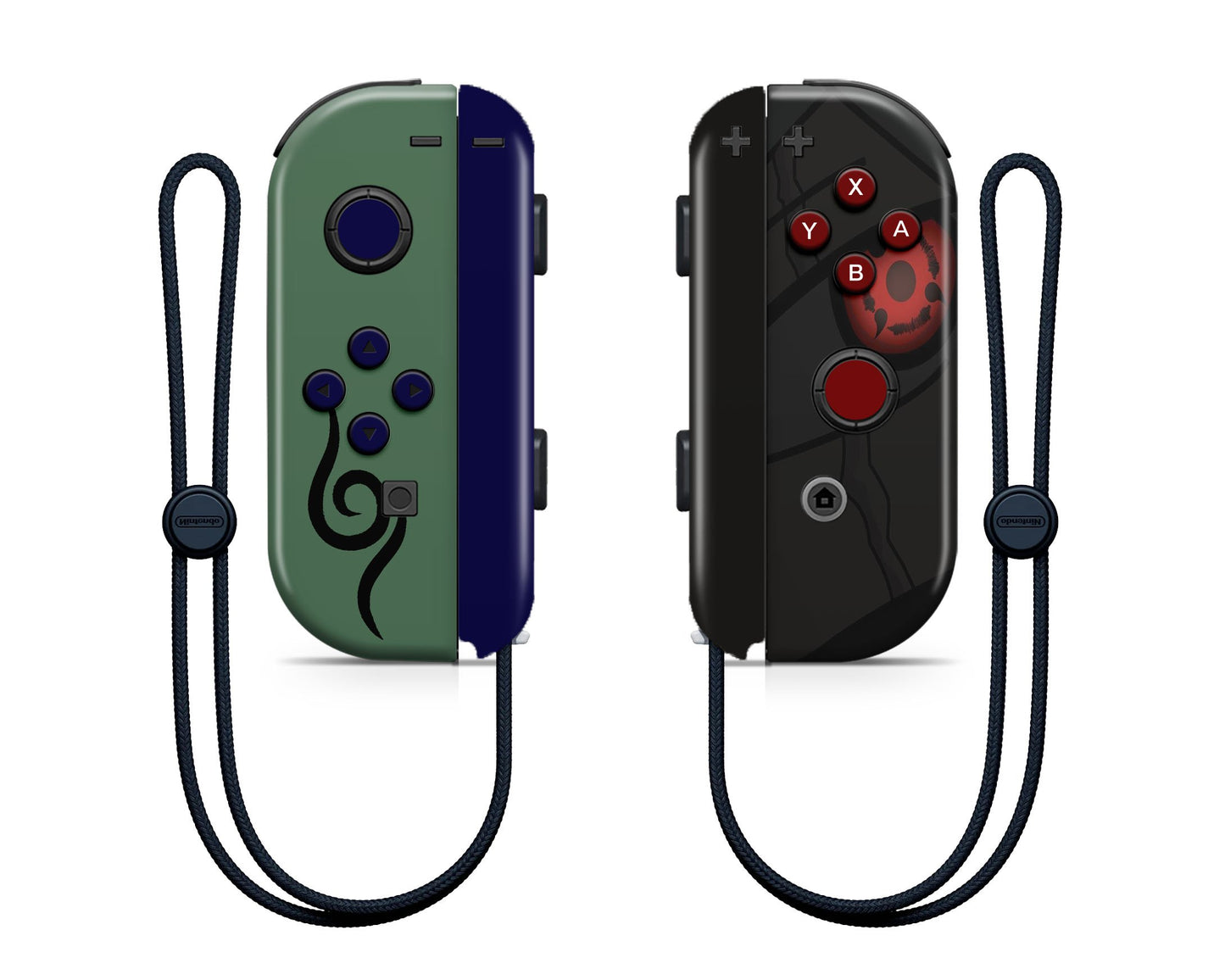 Anime Town Creations Nintendo Switch Joycons Kakashi Sharingan Dark x GreenSkins - Anime Naruto Skin