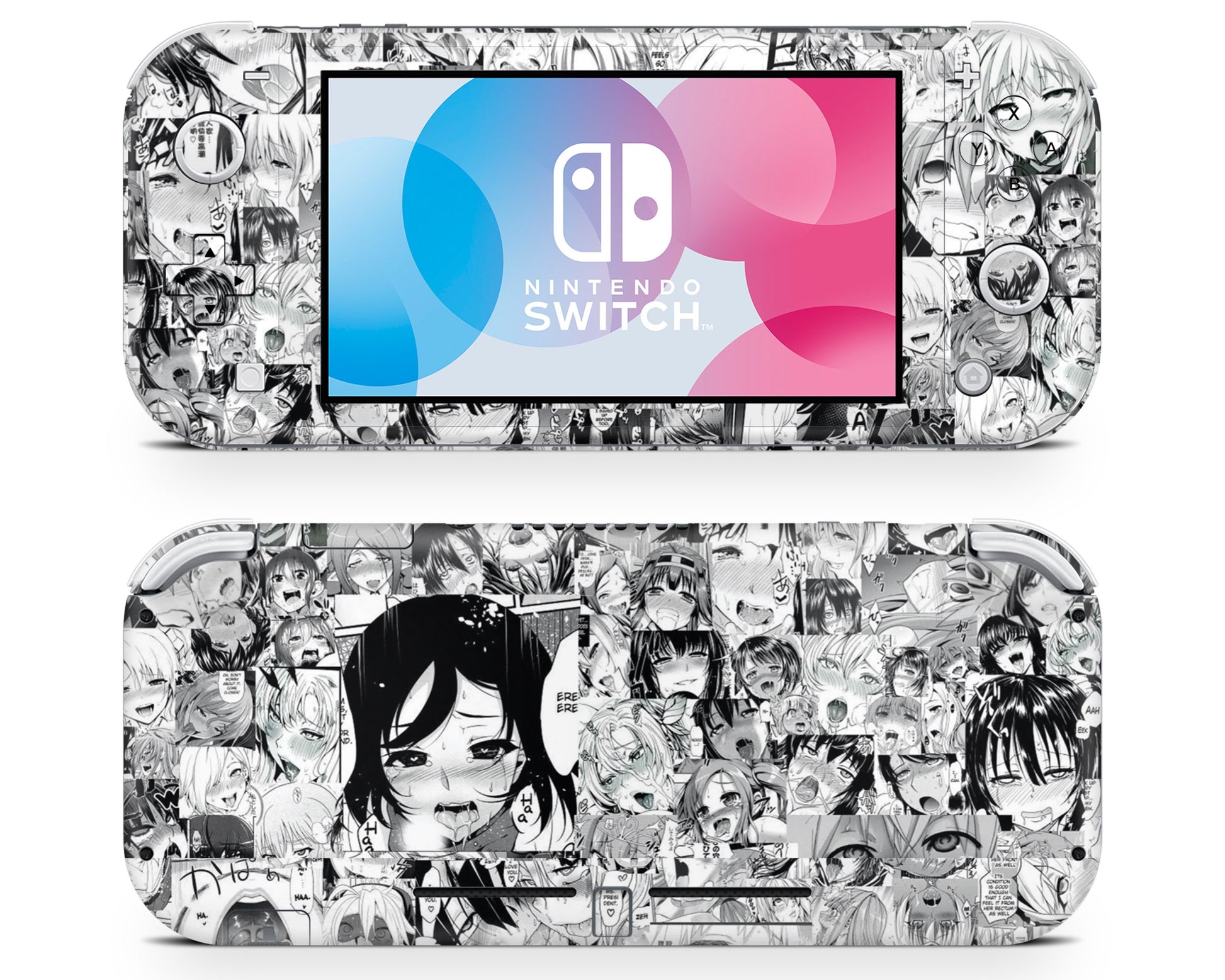 Nintendo Nintendo Switch Lite Ahegao Manga Vinyl +Tempered Glass  Skin Sticker - Anime Vinyl