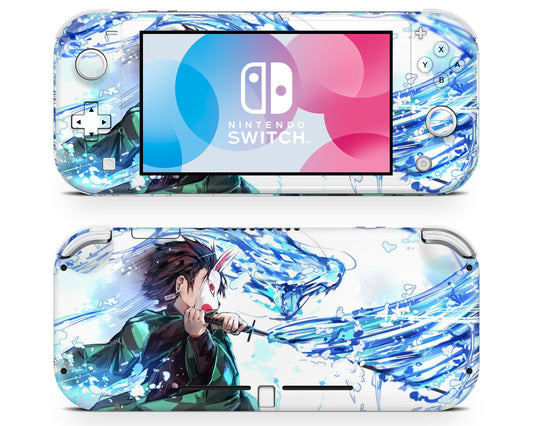 Nintendo Nintendo Switch Lite Demon Slayer Tanjiro Water Breathing Style Vinyl only Skins - Anime Demon Slayer Skin