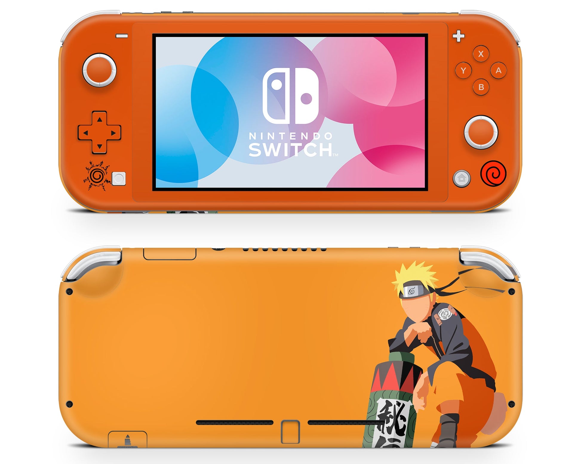 Anime Town Creations Nintendo Switch Lite Naruto Orange Minimalist Vinyl only Skins - Anime Naruto Switch Lite Skin