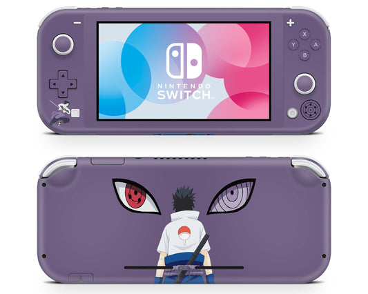 Anime Town Creations Nintendo Switch Lite Sasuke Purple Rinnegan Vinyl only Skins - Anime Naruto Switch Lite Skin