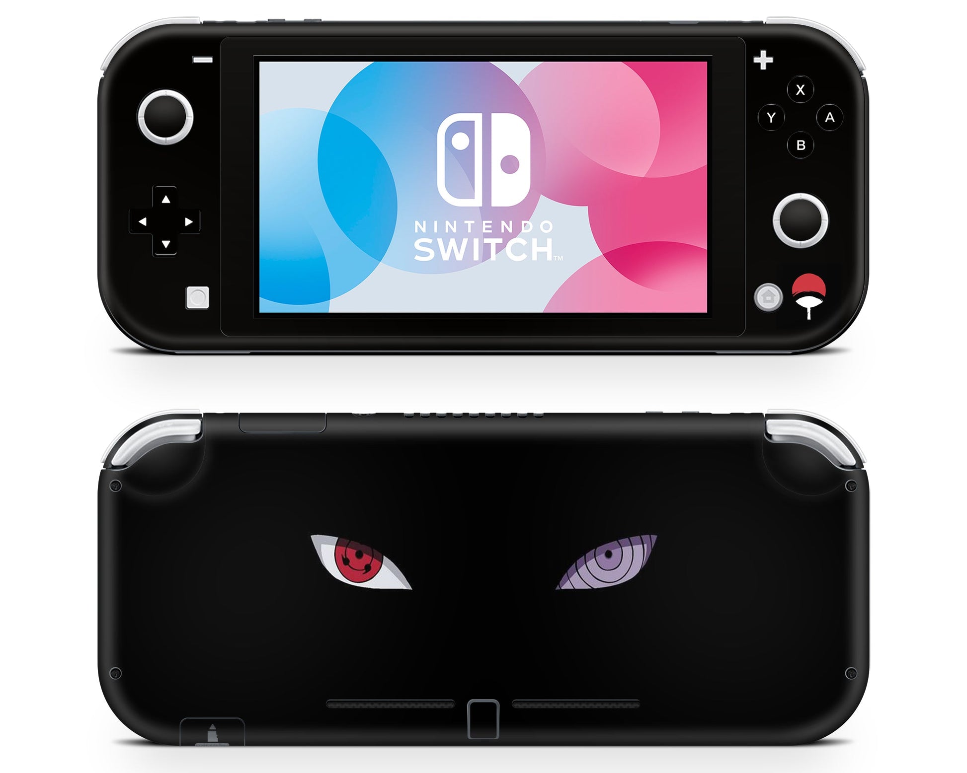 Anime Town Creations Nintendo Switch Lite Rinnegan Sharingan Black Red Vinyl only Skins - Anime Ninja Switch Lite Skin