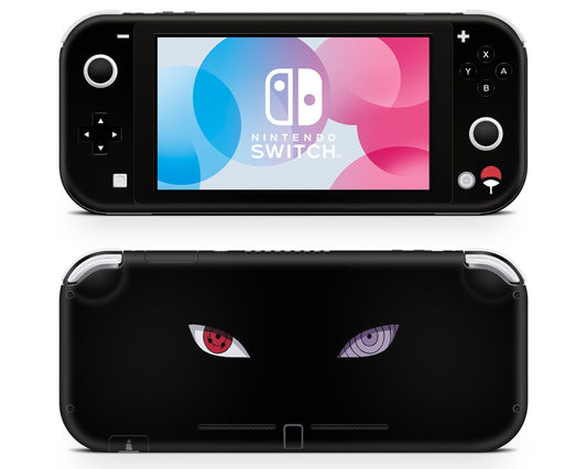 Anime Town Creations Nintendo Switch Lite Rinnegan Sharingan Black Red Vinyl only Skins - Anime Ninja Switch Lite Skin