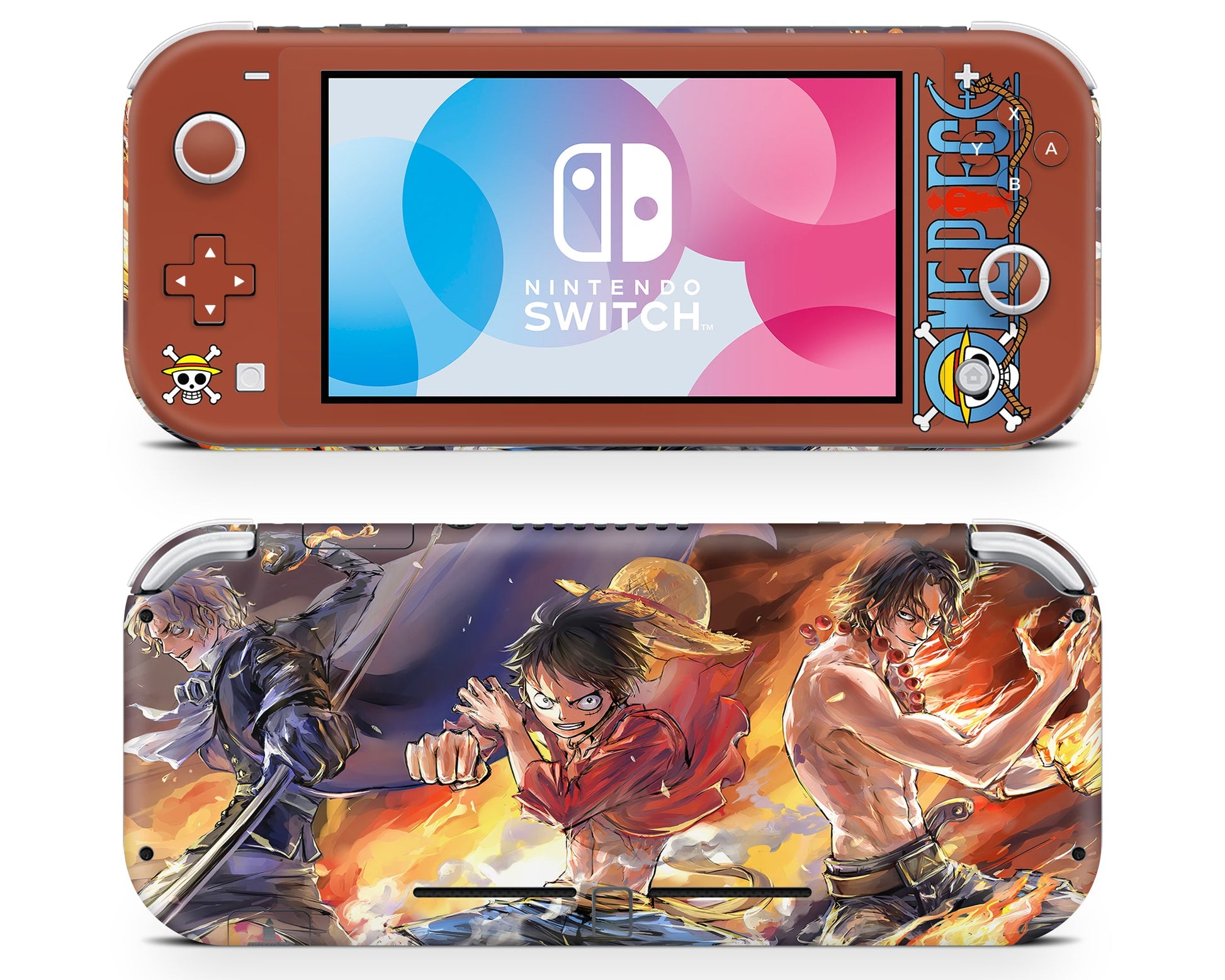 Anime Town Creations Nintendo Switch Lite One Piece Luffy Flames Vinyl only Skins - Anime One Piece Switch Lite Skin