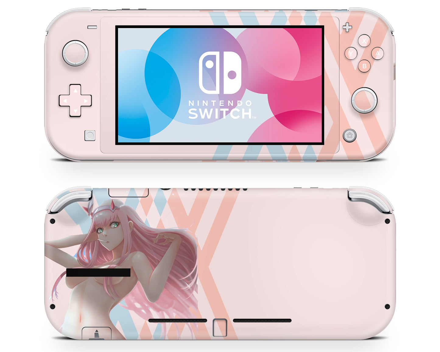 Anime Town Creations Nintendo Switch Lite Zero Two Hot Vinyl only Skins - Anime Darling in the Franxx Switch Lite Skin