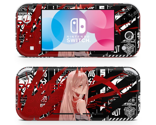 Anime Town Creations Nintendo Switch Lite Chainsaw Man Power Vinyl only Skins - Anime Chainsaw Man Switch Lite Skin