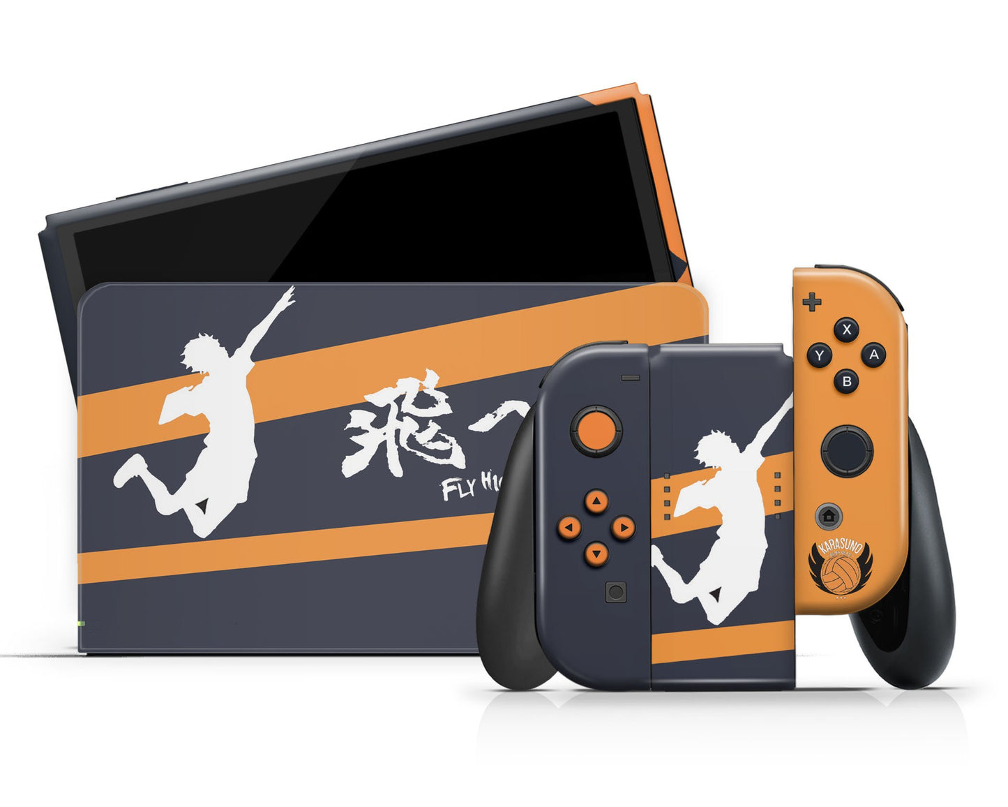 Anime Town Creations Nintendo Switch OLED Haikyuu Fly High Vinyl +Tempered Glass Skins - Anime Haikyuu Switch OLED Skin