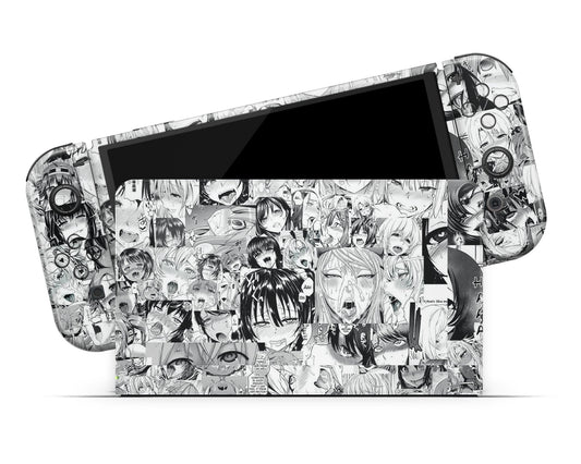 Anime Town Creations Nintendo Switch OLED Ahegao Manga Vinyl only Skins - Anime Ahegao Switch OLED Skin