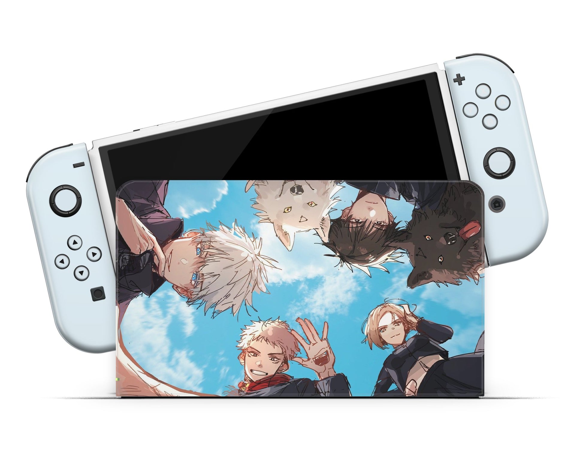 Anime Town Creations Nintendo Switch OLED Jujutsu Kaisen Sky Blue Vinyl only Skins - Anime Jujutsu Kaisen Switch OLED Skin