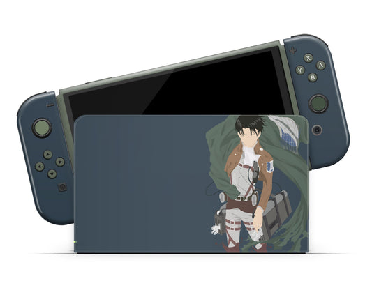 Anime Town Creations Nintendo Switch OLED Attack on Titan Levi Ackerman Minimalist Vinyl only Skins - Anime Attack on Titan Switch OLED Skin