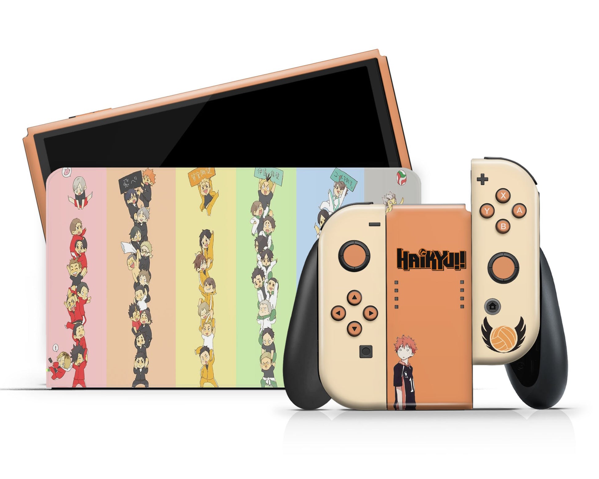 Anime Town Creations Nintendo Switch OLED Haikyuu Volleyball Teams Vinyl +Tempered Glass Skins - Anime Haikyuu Switch OLED Skin