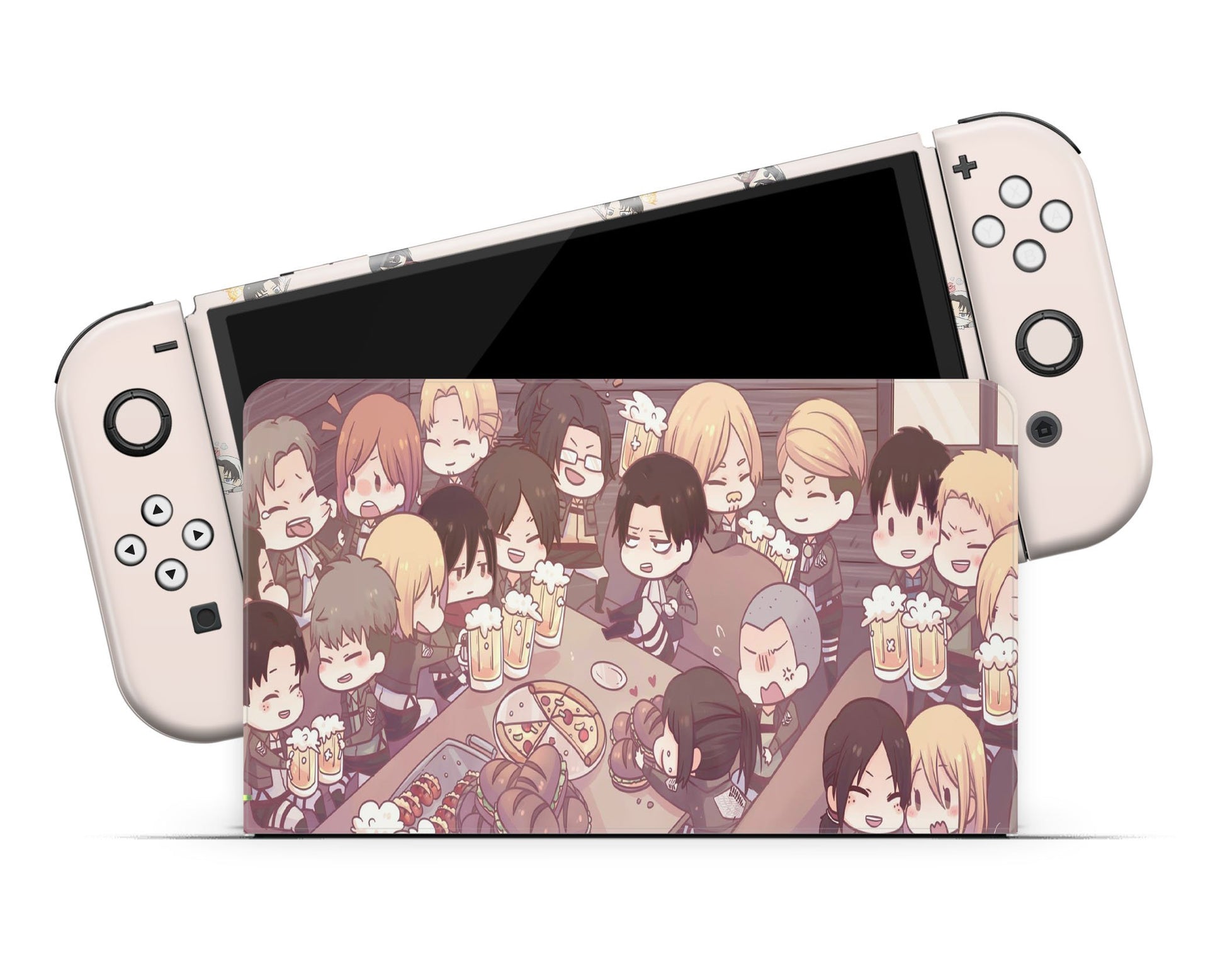 Anime Town Creations Nintendo Switch OLED Cute Attack On Titan Chibi Vinyl only Skins - Anime Attack on Titan Switch OLED Skin