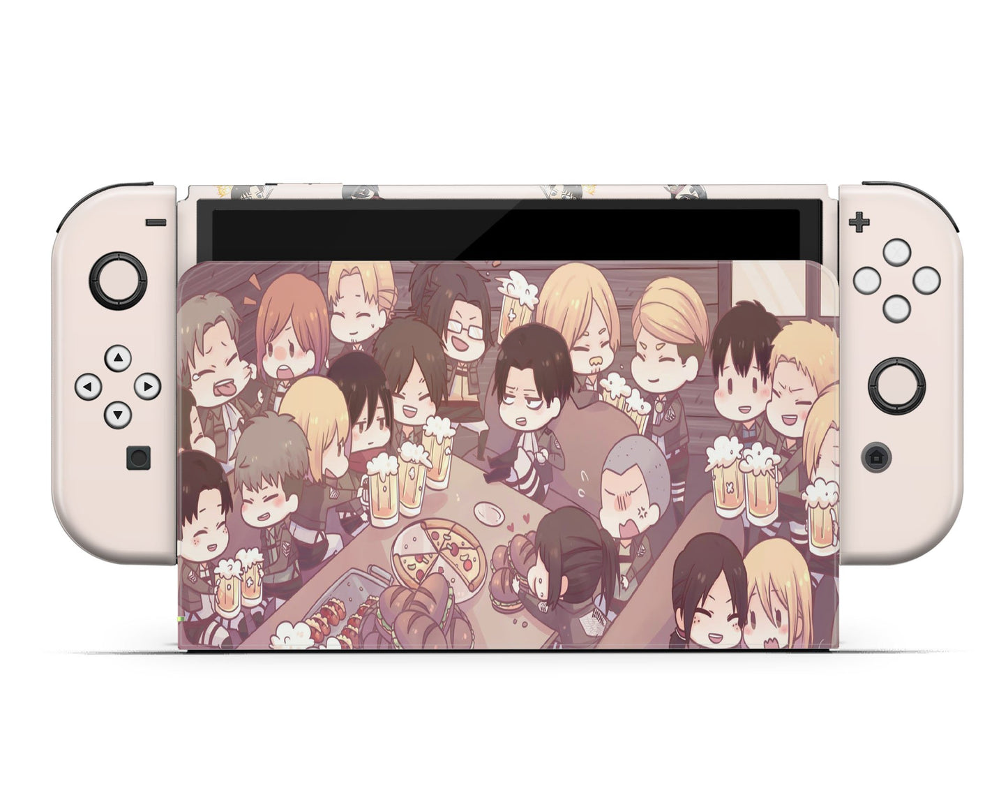 Cute Attack On Titan Chibi Switch OLED Skin