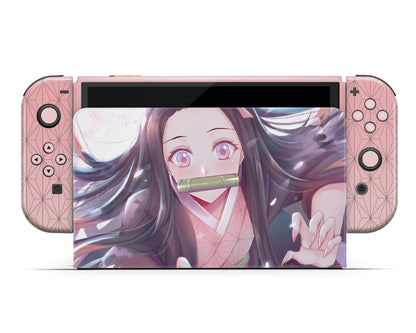 Demon Slayer Nezuko Pretty Pink Switch OLED Skin