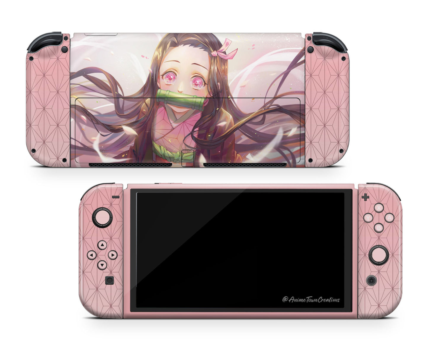 Demon Slayer Nezuko Pretty Pink Switch OLED Skin