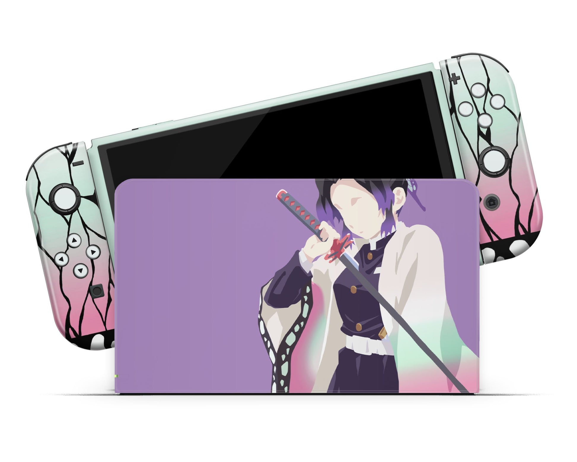 Anime Town Creations Nintendo Switch OLED Demon Slayer Shinobu Minimalist Vinyl only Skins - Anime Demon Slayer Switch OLED Skin