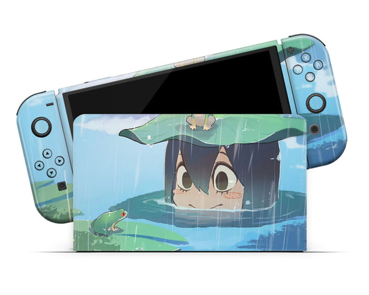 Anime Town Creations Nintendo Switch OLED My Hero Academia Tsuya Asui Vinyl only Skins - Anime My Hero Academia Switch OLED Skin