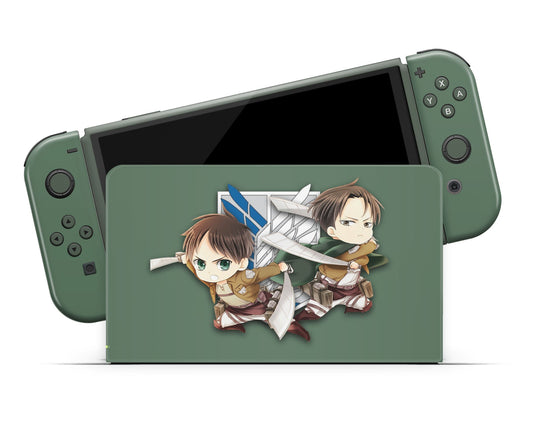 Anime Town Creations Nintendo Switch OLED Attack on Titan Chibi Survey Corps Vinyl only Skins - Anime Attack on Titan Switch OLED Skin