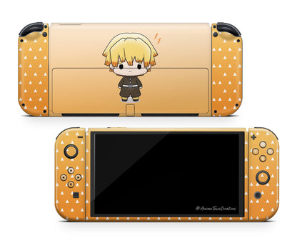 Demon Slayer Chibi Zenitsu Switch OLED Skin