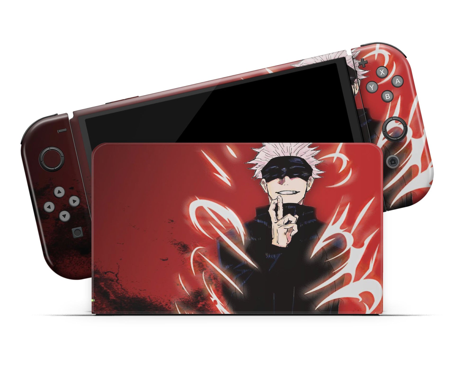 Anime Town Creations Nintendo Switch OLED Satoru Gojo Red Vinyl only Skins - Anime Jujutsu Kaisen Switch OLED Skin