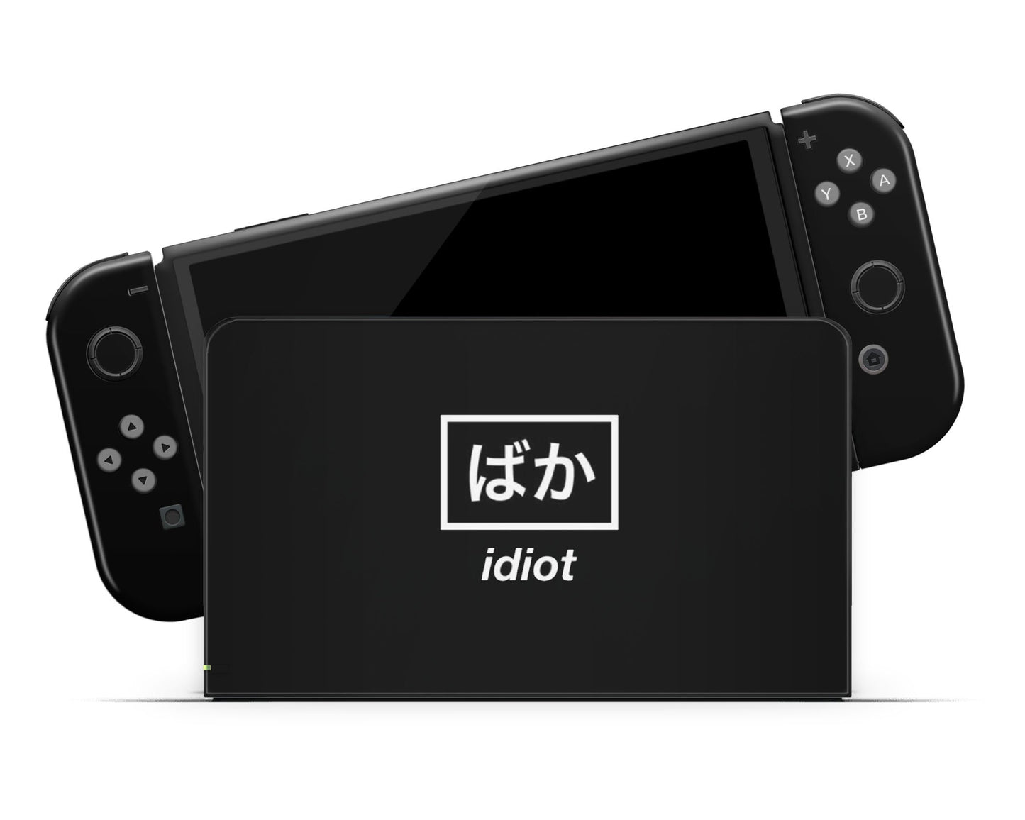 Anime Town Creations Nintendo Switch OLED Idiot Baka Black Vinyl only Skins - Art Quotes Switch OLED Skin