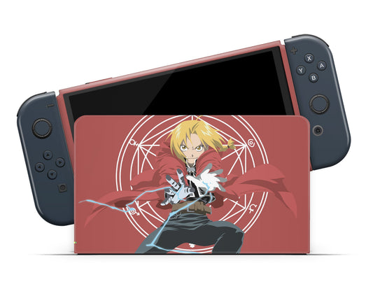 Anime Town Creations Nintendo Switch OLED Full Metal Alchemist Edward & Alphonse Minimalist Vinyl only Skins - Anime Full Metal Alchemist Switch OLED Skin