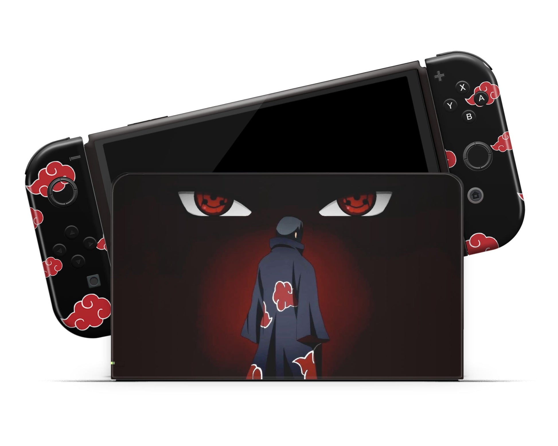 Anime Town Creations Nintendo Switch OLED Itachi Tsukuyomi Akatsuki Vinyl only Skins - Anime Naruto Switch OLED Skin